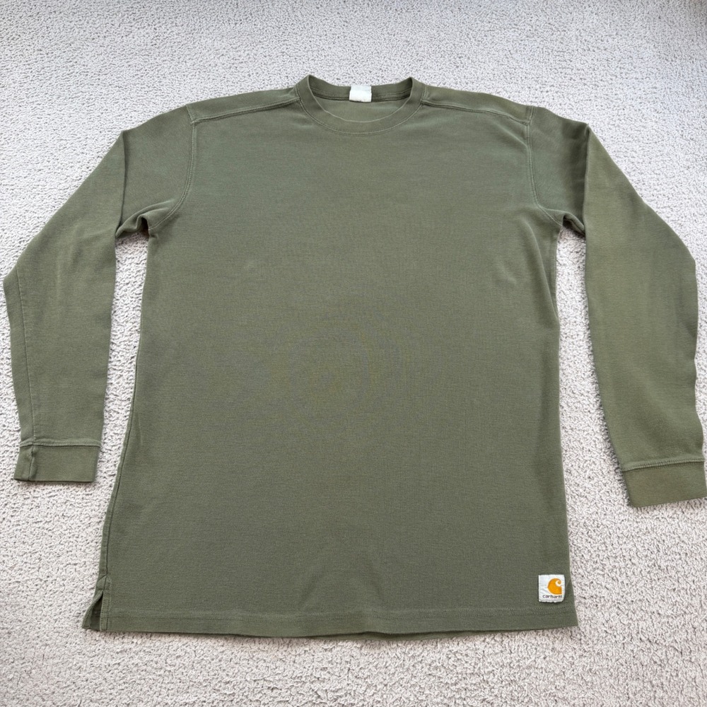 Carhartt Mens Olive Green Thermal Waffle Knit Shirt K192OLV Size L F06 2006